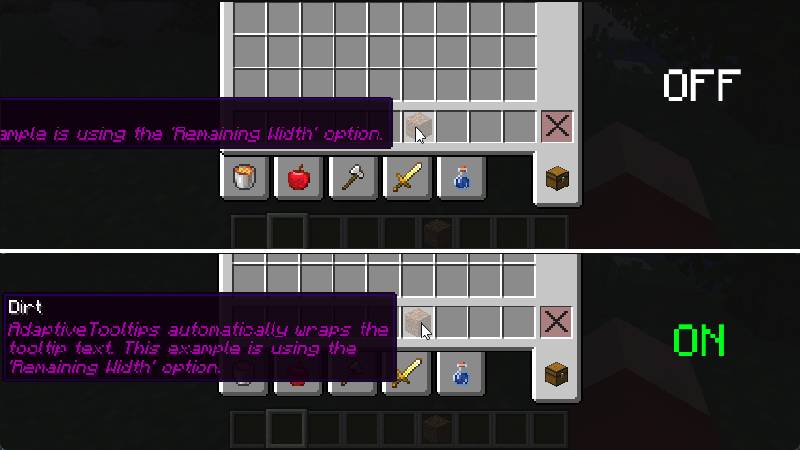 Скриншот мода Adaptive Tooltips #1
