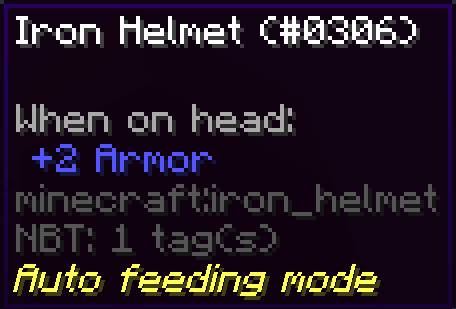 Скриншот мода Auto Feeder Helmet [NEOFORGE/FORGE] #1