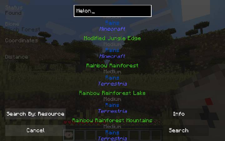 Скриншот мода Biome Locator #2