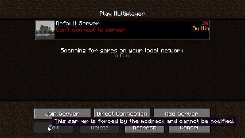 Скриншот мода Builtin Servers #5