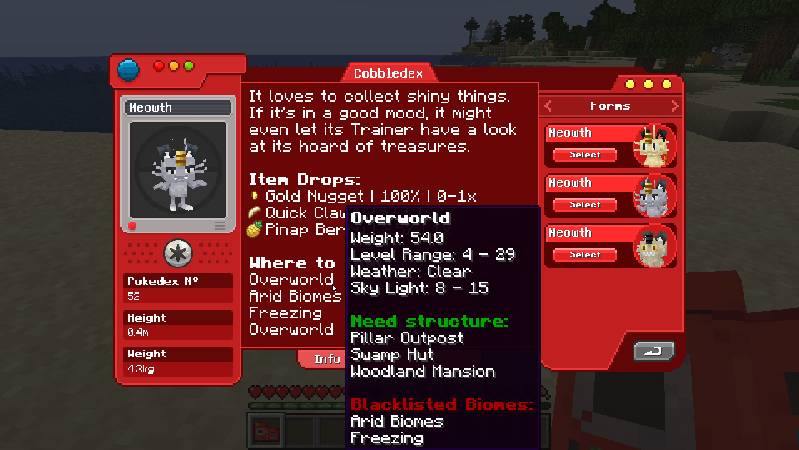 Скриншот мода Cobblemon Pokédex (Cobbledex) #3
