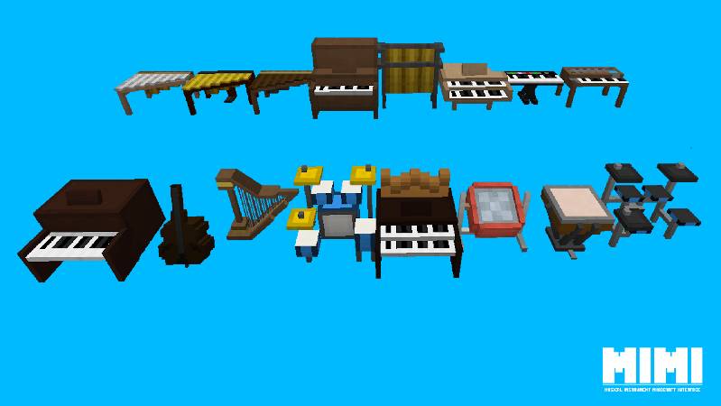 Скриншот мода Musical Instrument Minecraft Interface (MIMI) #1