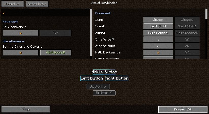 Скриншот мода Raw's Visual keybinder #2