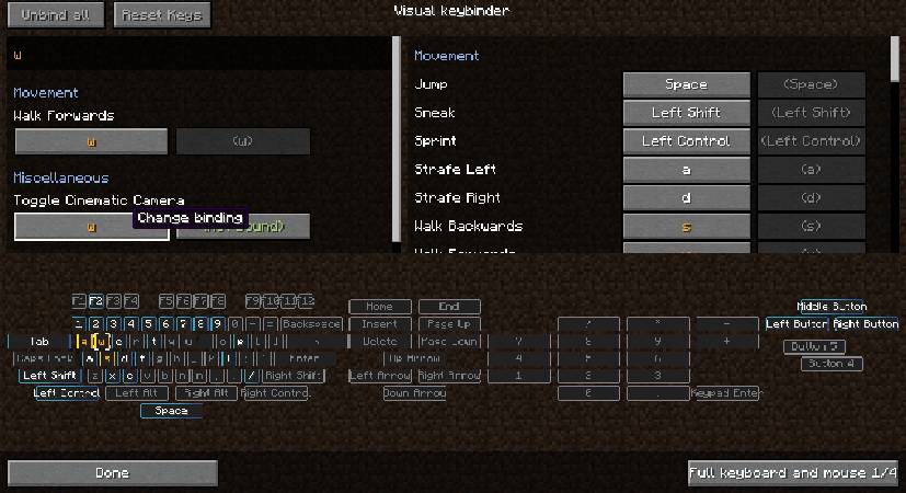 Скриншот мода Raw's Visual keybinder #3
