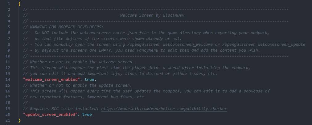Скриншот мода Welcome Screen (Modpack Utils Series) #2